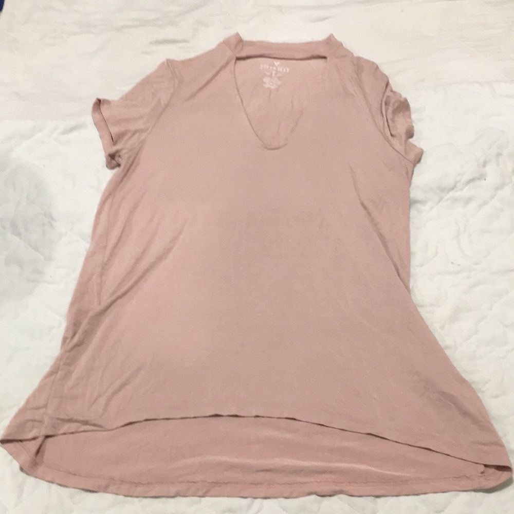 T-shirt with scoop front neck line capped sleeves